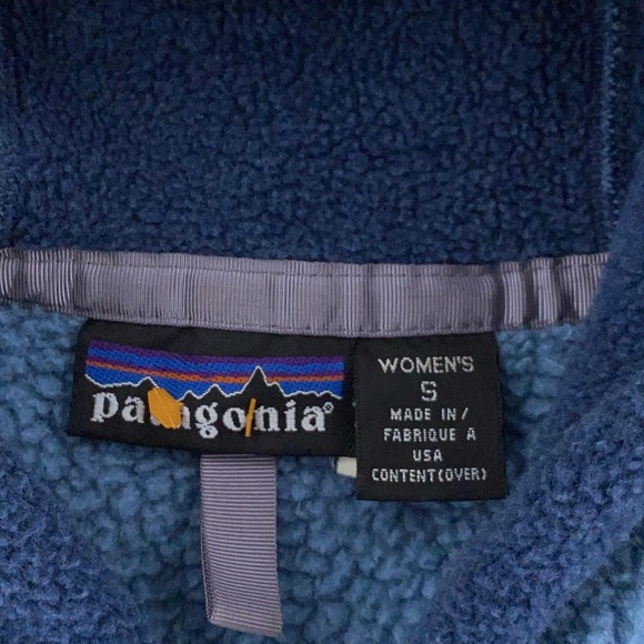 Patagonia Synchilla Fleece Hooded Jacket Women's Small‎ Blue Full Zip Sweater - Picture 8 of 10